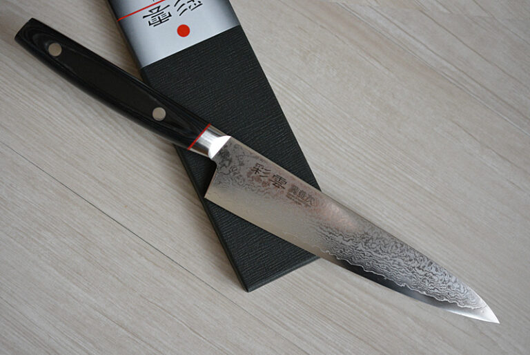 Sharp and resistant to rust. Item No. CY213 Japanese Paring knife TC  Damascus Zen-Pou 80mm